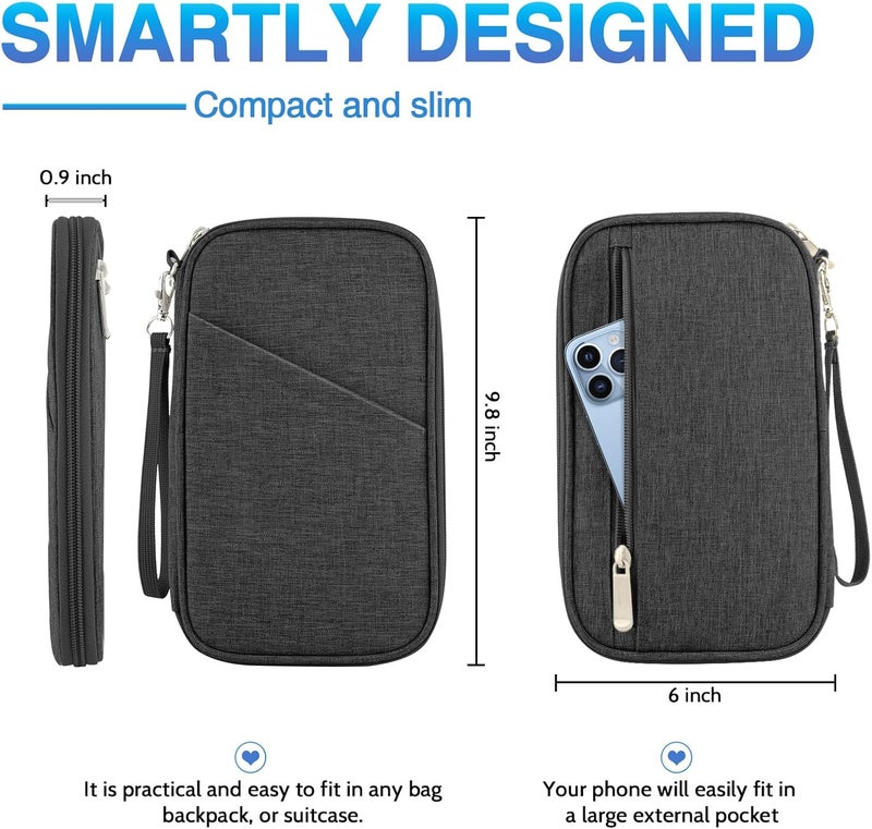 TOPBAG Passport Holder Family, Women RFID Blocking Passport Wallet, Travel Essentials Premium Wallets, Waterproof Passport Holders Bag for Men Traveling, Travel Document Organizer Credit Cards Case - Image 2